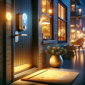 Professional locksmith in Bedford Hills, NY installing a secure lock on a residential door.